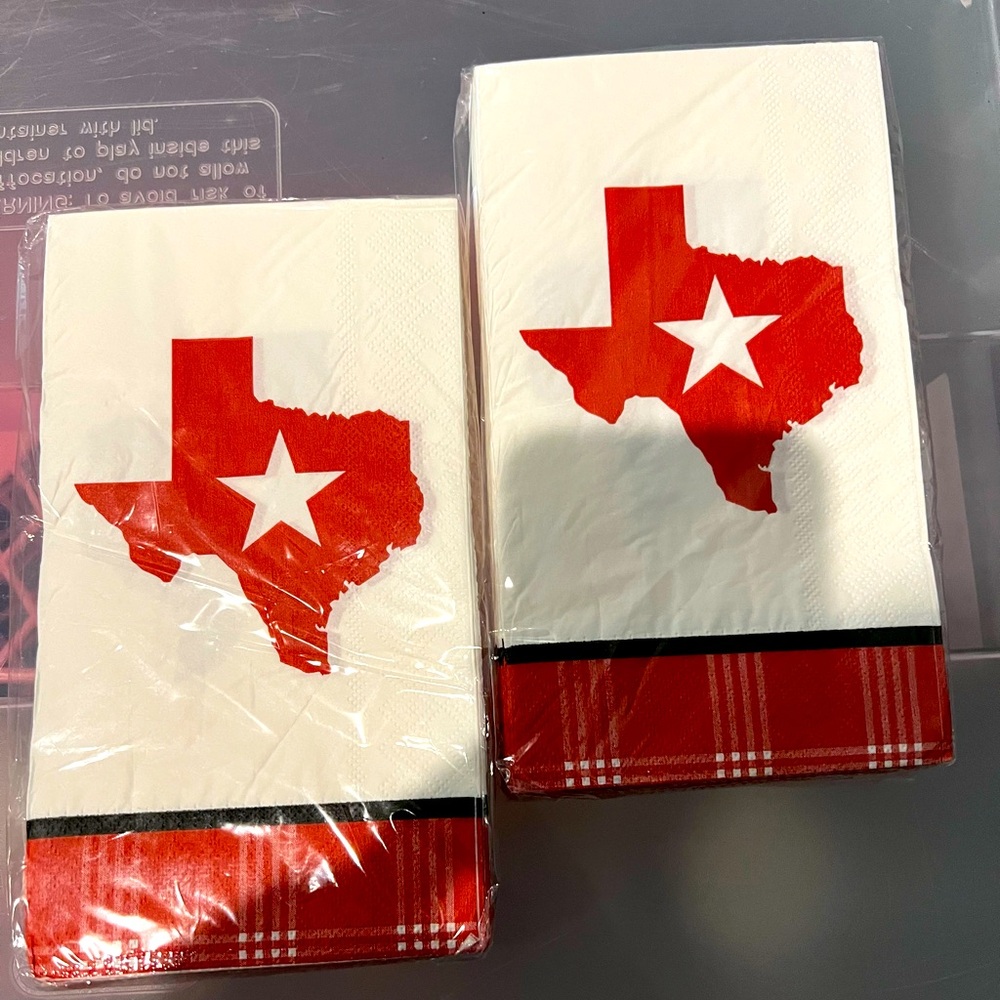 Cute Texas Paper Dinner Napkins- 2 pkgs- NWT